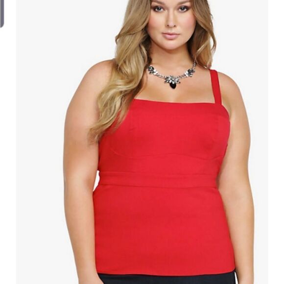 Nwt torrid structured  red babydoll tank sz 4 - Picture 1 of 4